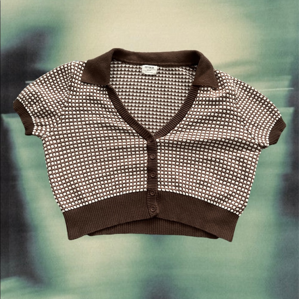 Collared button up crop top